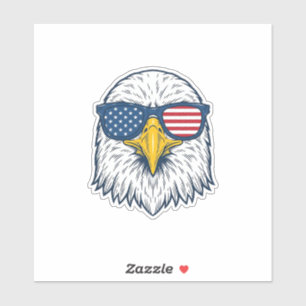 Sticker Lunettes de soleil aigle patriotique dessin vector