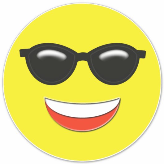 Sticker Lunettes de soleil Cool de refroidissement Emoji (Devant)