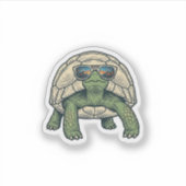 Sticker Lunettes de soleil Cool Tortoise Design Vector Vin (Devant)