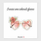 Sticker Lunettes de soleil de couleur rose (Feuille)