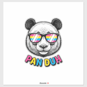 Sticker Lunettes de soleil de Panda drôle Vintage Gravure 