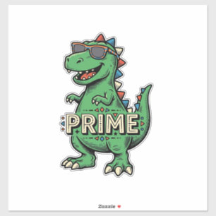 Sticker Lunettes de soleil dinosaure vintage Prime Cartoon