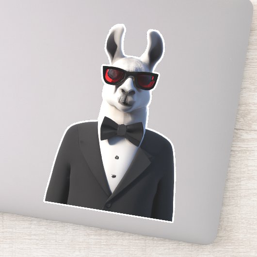 Sticker Lunettes de soleil Llama Tux (Détail)