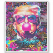Sticker Lunettes de soleil rose gomme à bulle avec Graffit (Devant)