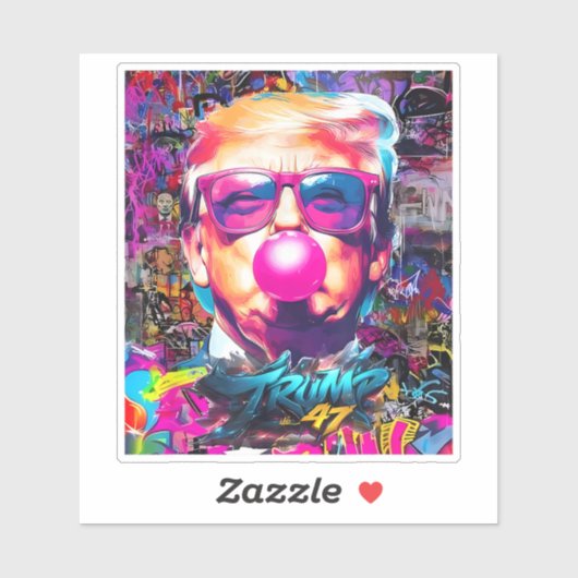 Sticker Lunettes de soleil rose gomme à bulle avec Graffit (Feuille)