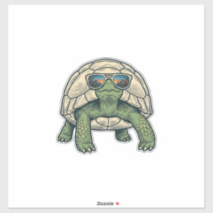 Sticker Lunettes de soleil tortue Vintage Vector Design_1