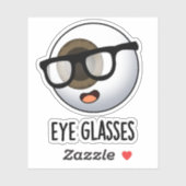 Sticker Lunettes Drôles de blagues sur le globe oculaire (Feuille)