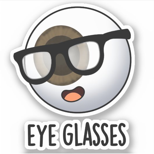 Sticker Lunettes d'yeux amusant Puns d'yeux (Devant)