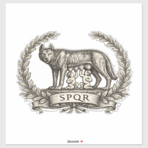Sticker Lupa Capitolina Vintage Emblème Romulus Remus SPQR