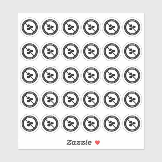 Sticker Lupin Free Wedding Place Card Mini Food Allergy (Feuille)