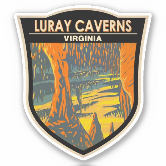 Sticker Luray Caverns Virginia Travel Art Badge (Devant)
