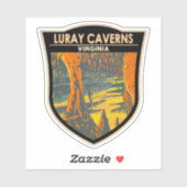 Sticker Luray Caverns Virginia Travel Art Badge (Feuille)