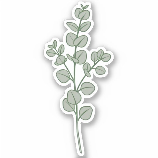 Sticker Lush Sage Green Eucalyptus Botanical Aesthetic (Devant)