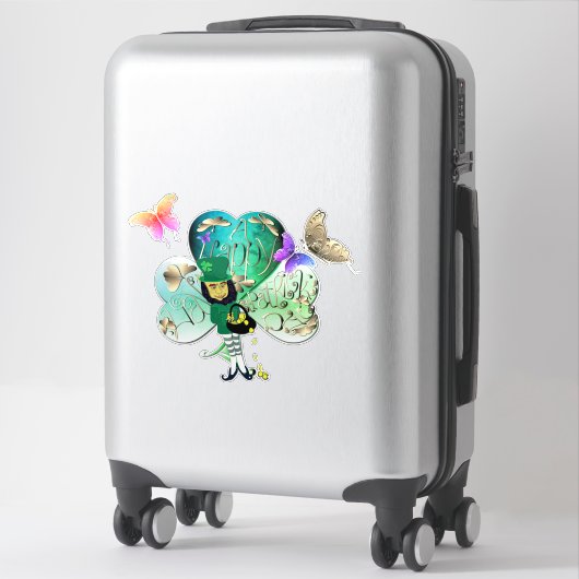 Sticker Lutin "Joyeuse Saint-Patrick" (Sur valise)