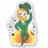 Sticker Lutins dansants, dessin animé de la Saint-Patrick (Recto)