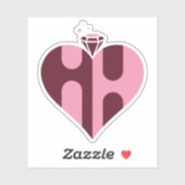Sticker Luxure Romantique Monogramme HH (Feuille)