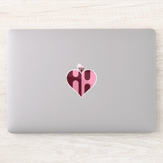 Sticker Luxure Romantique Monogramme HH (Ordinateur)