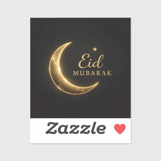 Sticker Luxury Black & Gold Eid Mubarak Stickers– Elegant (Feuille)
