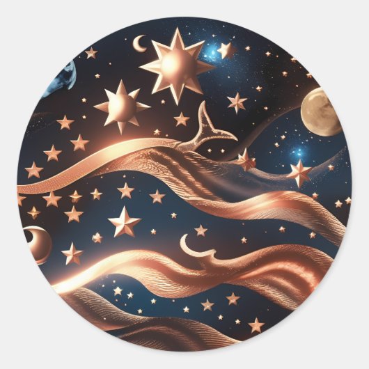 Sticker - Luxury Bronze Celestial Moon Design (Devant)