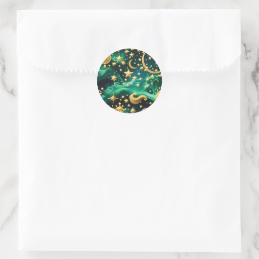 Sticker - Luxury Emerald Celestial Moon Design (Sac)