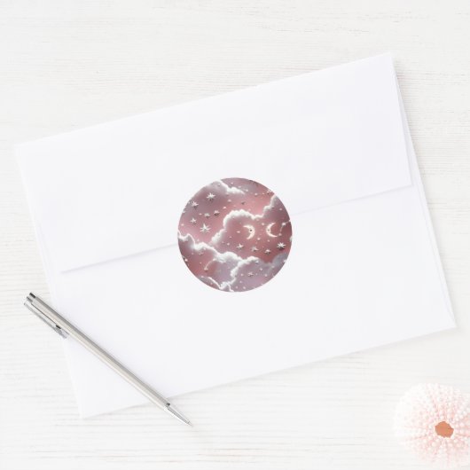 Sticker – Luxury Quartz Pink Celestial Moon (Enveloppe)