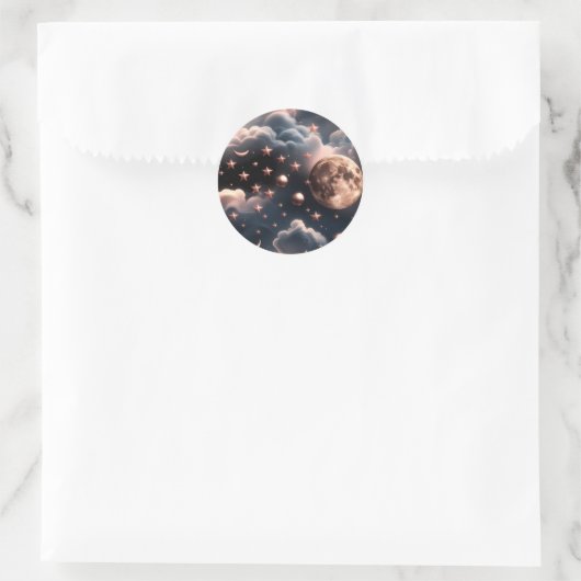 Sticker – Luxury Rose Gold Celestial Moon (Sac)