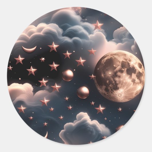 Sticker – Luxury Rose Gold Celestial Moon (Devant)