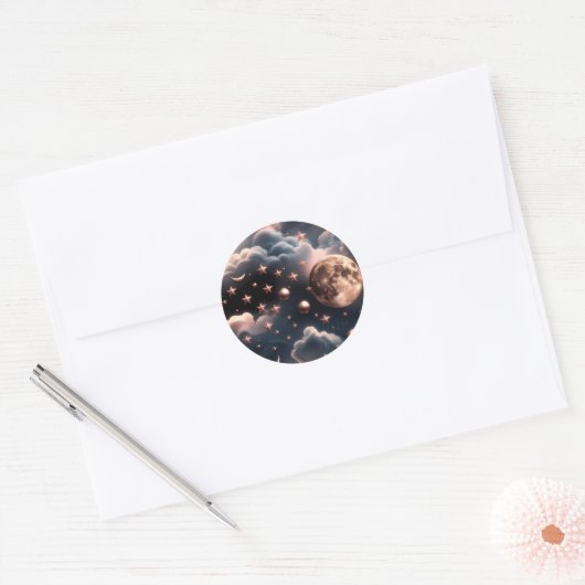 Sticker – Luxury Rose Gold Celestial Moon (Enveloppe)