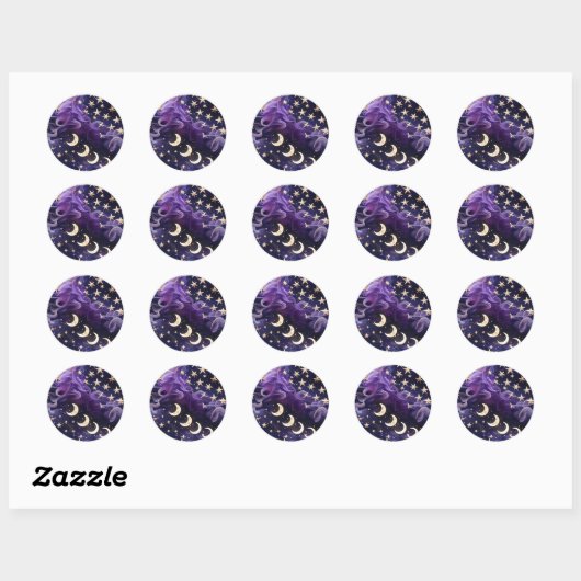Sticker – Luxury Royal Amethyst Celestial (Feuille)