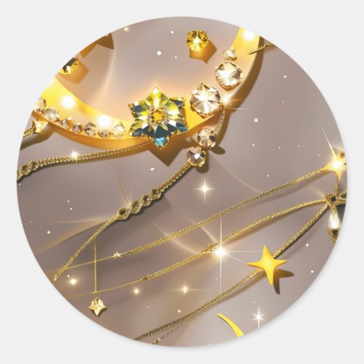 Sticker – Luxury Topaz Yellow Celestial Moon (Devant)