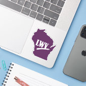Sticker LWV Wisconsin (Ordinateur portable avec iPhone)