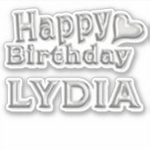 Sticker Lydia Happy Birthday (Devant)