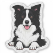 Sticker Lying Border Collie (Devant)
