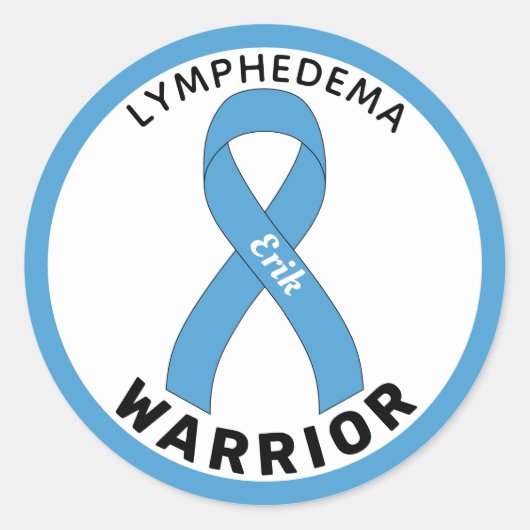 Sticker Lymphedema Warria Ribbon blanc rond (Devant)