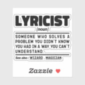 Sticker Lyricist Noun Définition Chanson Écrivain Plaisant (Feuille)