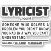 Sticker Lyricist Noun Définition Chanson Écrivain Plaisant (Devant)
