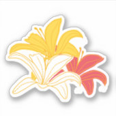 Sticker Lys brillant jaune orange blanc (Devant)