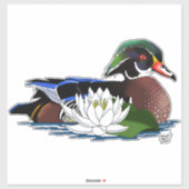 Sticker Lys d'eau de canard de bois (Feuille)