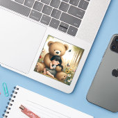 Sticker M. Bearhug (Ordinateur portable avec iPhone)