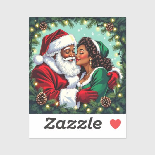 Sticker M. et Mme Clause Joyeux Noël (Feuille)