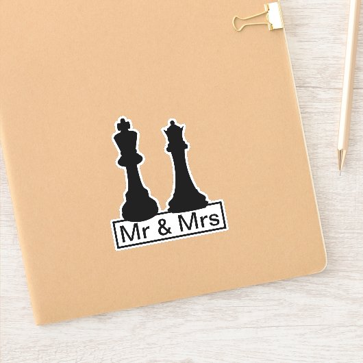 Sticker M. Et Mme King Et Mariage Des Pièces D'Échecs Quee (Carnet)