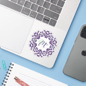 Sticker M Initiale Unique & Bizarre Fleurs Boho Plutôt (Ordinateur portable avec iPhone)
