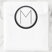 Sticker M rond en noir/blanc dramatique (Sac)