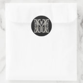 Sticker M rond initial en argent (Sac)