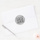 Sticker M rond initial en argent (Enveloppe)