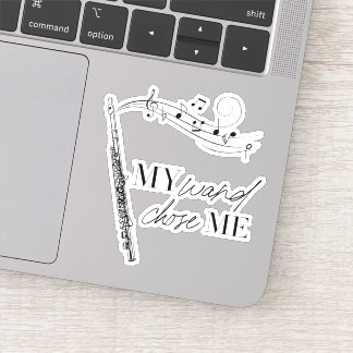 Sticker Ma baguette M'a choisi Flûte Noir & Blanc Citation