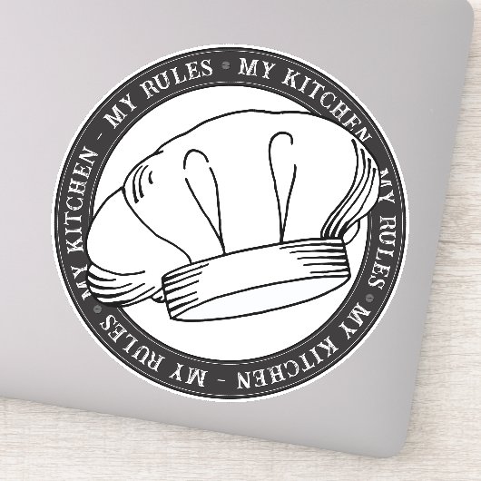 Sticker Ma cuisine Mes règles Citation Chef Chef (Détail)