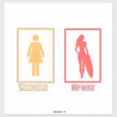 Sticker Ma femme contre ta femme | surfer (Feuille)