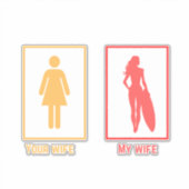 Sticker Ma femme contre ta femme | surfer (Devant)