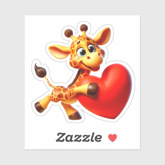 Sticker Ma girafe valentine (Feuille)